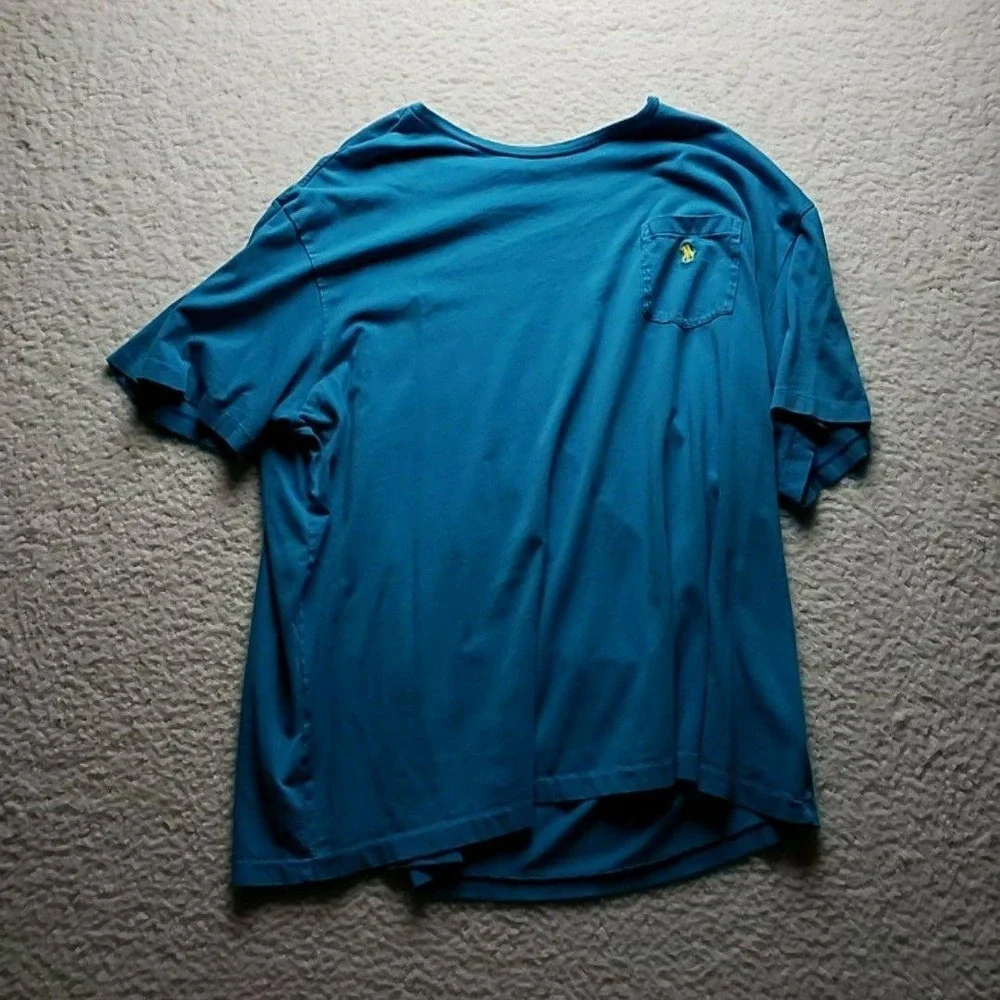 Polo Ralph Lauren Shirt Mens 2XL Blue Crewneck Pocket Pony Logo Tagless Tee